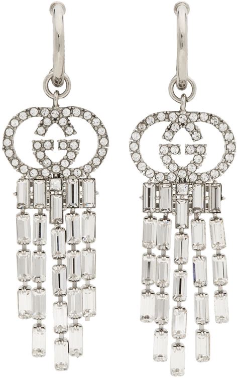 gucci silver interlocking g earring|Gucci Earrings .